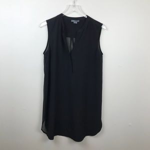 Vince | Black Sheer Back Sleeveless Blouse Size M